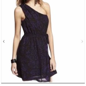 Express One Shoulder Chiffon Dress NWT